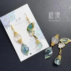 和風・灯籠に蝶/ピアス/ノンホールピアス