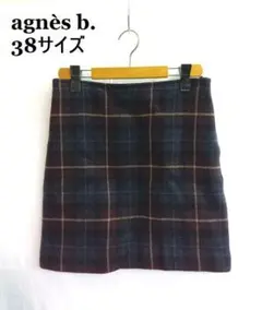agnes b /アニエスベー ◎チェック　ウール　ミニスカート　38サイズのサムネイル