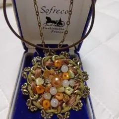 Sofreco 골동품 비쥬 목걸이