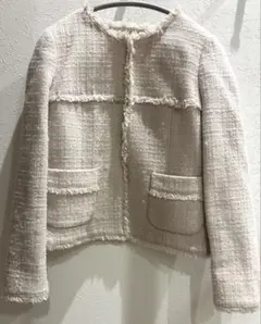 ANAYI アナイ　ツイード　ノーカラージャケット　38