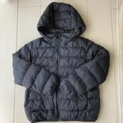 ユニクロ　黒 取り外し可能フード付き 中綿コート