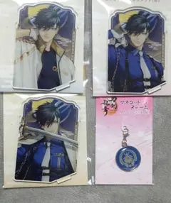 刀剣乱舞 4点セット スクエアアクリルスタンド、紋チャーム 二筋樋貞宗