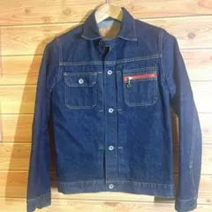DUFFER デニムジャケット M 日本製 赤ジップ 濃紺 Gジャン チンストのサムネイル