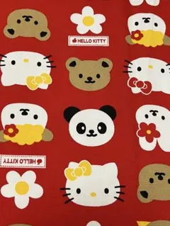 HELLO KITTY 平成レトロ　生地　動物柄　ミミィ　うさぎ　アニマル　赤