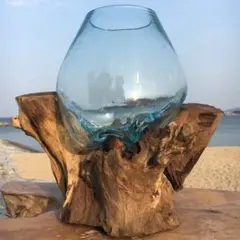 デカイ！流木ガラス オブジェ超特大 バリ 花瓶 金魚鉢 ガーデニング テラリウム