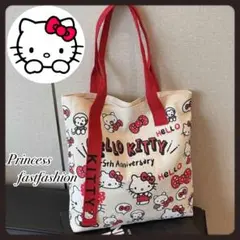 【レッド】ハローキティ トートバッグ ショルダーバッグ ミニトート
