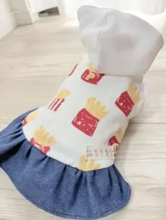 ポテトモチーフ フード付きワンピース 小型犬