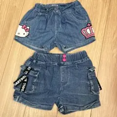 baby doll デニムハーフパンツ2枚セット