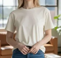 美品 アメリカンホリック Tシャツ M オフホワイト シンプル クルーネック