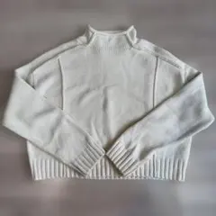 ZARA(ザラ) ハイネック リブニット セーター ホワイト