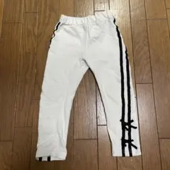 キッズ パンツ ホワイト サイドライン リボン付き
