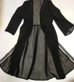 INGNI 透け感 ブラック カーディガン 七分袖