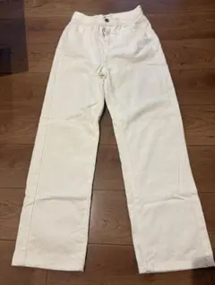 新品SHEINホワイト デニムパンツ ワイドパンツ