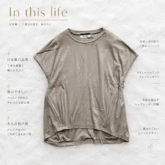 Y9134【インディスライフ】半袖 Tシャツ フレンチスリーブ グレージュのサムネイル