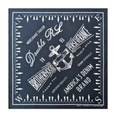 ダブルアールエル バンダナ ネイビー アンカー柄 コットン製 ヴィンテージ風