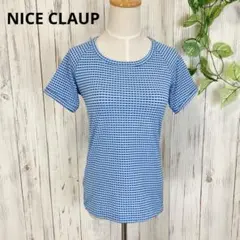 NICE CLAUP ＊ 立体ジャガード 半袖ニット クルーネック 日本製のサムネイル
