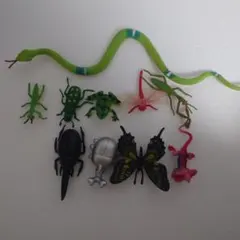 生き物　色々　まとめ売り　ヘビ　アゲハ蝶　カエルのサムネイル