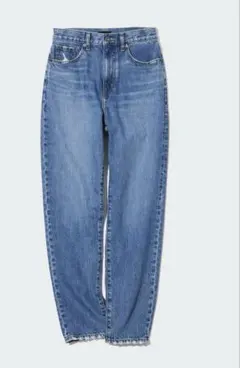 美品　UNIQLO ユニクロ　ペグトップハイライズジーンズ　ブルー