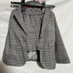 グレー系チェック ジャケット120CM