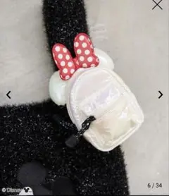 coen ディズニー ミニーマウス耳付きポーチ 白