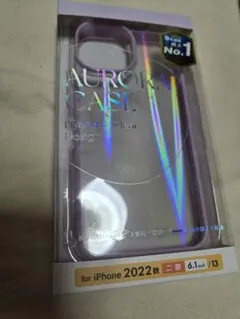 パープル iPhone 14 13 オーロラ ハイブリッドケース