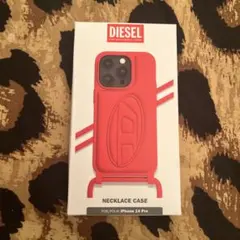 DIESEL iPhone 14 Pro ネックレスケース レッド