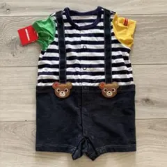 カラフル 袖付きロンパース 70