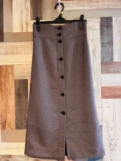 美品　B.CSTOCKベーセーストック リバーシブルフロントボタンタイトスカート