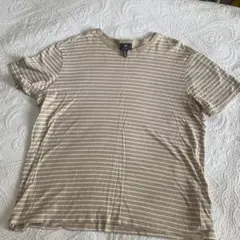 H&M ベージュボーダーTシャツ Lのサムネイル