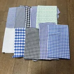 ギンガムチェック柄生地セット 290g