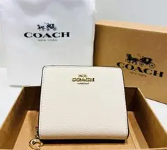 COACH 二つ折り財布 シグネチャー ホワイト - メルカリ