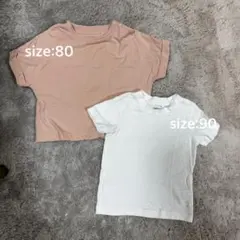ピンクとホワイトのTシャツセット サイズ80・90