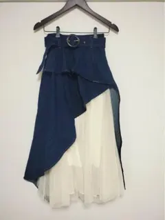 RESEXXY リゼクシー チュール ボリューム スカート ロング デニム