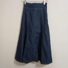 Swingle スウィングル/ デニム ロングスカート S リボン 編み上げ