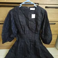 Opaque Clip ブラックブラウン 総柄ワンピース