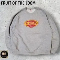 フルーツオブザルーム90s~00s ロゴスウェット短丈ボックスボンバーXL