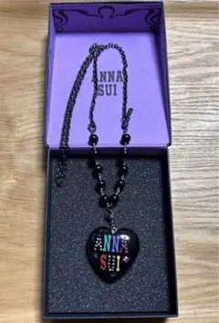 アナスイ　ロゴ　ペンダント　ハート　スワロフスキー　箱付き
