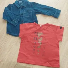 新品　クロワッサンTシャツ　デニムシャツ　セット 90　半袖　長袖