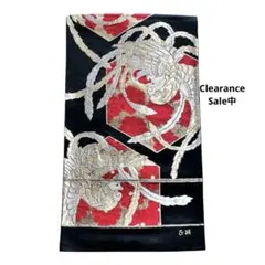 【美品】六通柄袋帯 唐織 鳳凰亀甲花文 黒地 金銀糸 正絹 礼装 リメイクにものサムネイル