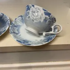 青と白の花柄 GIOVANNI VALENTINO/カップ&ソーサー