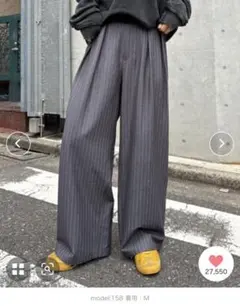 タックボリュームワイドパンツ