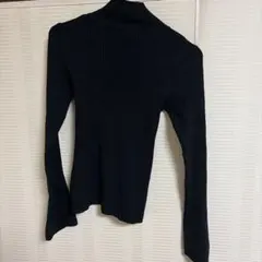 GRL ハイネックベルスリーブリブニットトップス k9064b ブラック