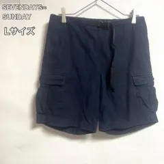 SEVENDAYS=SUNDAYネイビー Lサイズ ショートパンツベルト廃番品？のサムネイル