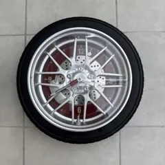 ホイールデザイン 掛時計 シルバー 赤