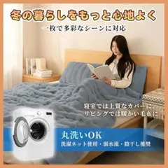 【新品】もはや液体　とろとろラビットファー 毛布兼　かけ布団カバー　グレー