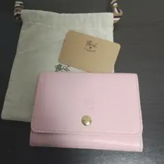 新品 イルビゾンテ 本革 レザー ウォレット 財布 折り財布 ピンク ローザ