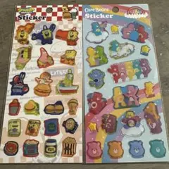 ケアベア＆スポンジボブ シール2シートセット