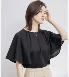 ROPE' 洗える清涼感クリア天竺フレアスリーブカットソーのサムネイル