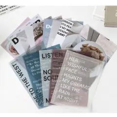 英字　硫酸紙　コラージュ 珍惜人间日常系列4種 おすそ分け 紙モノ　素材