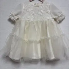 Cottoli フラワー刺繍 ベビードレス